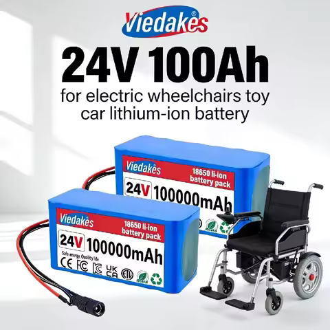 24V 100Ah Rechargeable Battery 7S3P Lithium Battery with Charger for Electric Wheelchair Scooter Pow