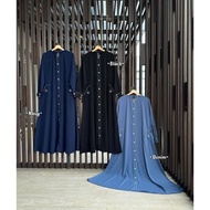 Abaya Button Line dan Black Series Khizanah Sunnah Official KiosHawa . Khizaanah Gamis Dress Polos B