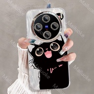 Vivo X200 X100 Pro 5G เคส Vivo X200 X100เคสโทรศัพท์5G พร้อมฟิล์มเลนส์แมวน่ารักป้องกันการตก