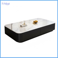 phenovo Sturdy Construction Modern TV Cabinet Coffee Table Set Rounded Corner Design Minimalist Medi
