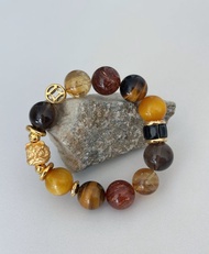 事業財運綜合金霸 14mm | 虎眼石、黃塔晶、黑金超七、茶晶