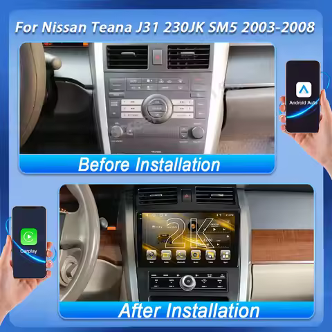 Auto Radio 2K Android 16 For Nissan Teana J31 230 Jk Sm5 2003 - 2006 2007 2008 Stereo Head Unit Mult