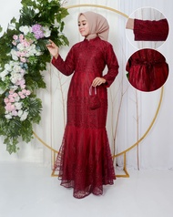 Gamis Dress Duyung Tutu Tali Pinggang Mewah Dan Nyaman/Gaun Gamis Pesta Pernikanan Model Stlyle Modis Kondangan Simple Elegan/Pakaian Lebaran Dewasa Terbaru 2023 Cantik Viral/Kebaya Brukat Wisuda Modern Remaja Atasan Wanita/Baju Brokat Perpisahan Muslimah