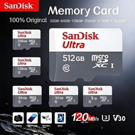 Sandisk Ultra Kad TF Micro SD A2 Class10 UHS‑1 Kelajuan Tinggi Untuk Telefon Tablet Dashcam CCTV Dro