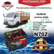 Münster Robust MF CMF N70Z | N70ZR | NX120-7R | 95D31R (75AH) Car Battery Bateri Kereta for Inokom L