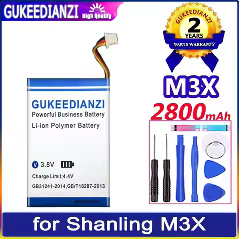 Portable Music Player Battery For Shanling M3X Reliable Replacement 2800mAh