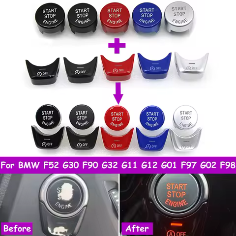 F52 G30 G31 G01 G08 G02 F98 G32 G11 G12 Engine Ignition Start Stop OFF Switch Button Cover Trim For 