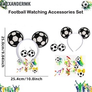 ENEXANDERMK 3 Pcs Set Football Earrings, Headband Earrings Tattoo Stickers World Cup Themed Football