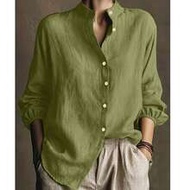 เสื้อเชิ้ตแขนยาวคอปกทรงหลวม, เสื้อเบลาส์ลำลองสไตล์เรโทร, ฤดูใบไม้ผลิ/ฤดูใบไม้ร่วง, YTD Cherry