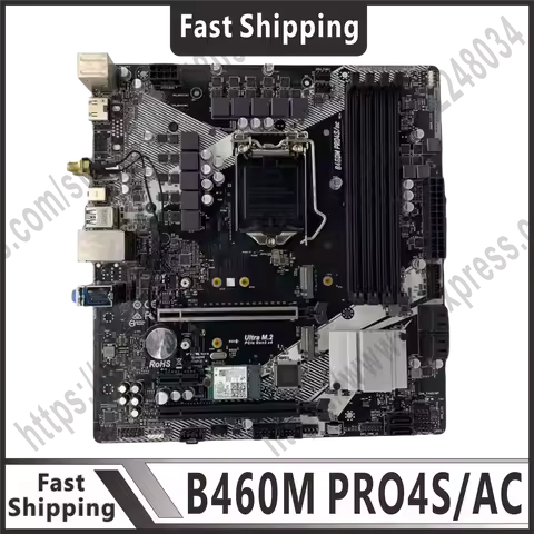 B460M PRO4S/AC motherboard LGA 1200 DDR4 128GB USB 3.2 Micro ATX HDMI M.2 supports 10th generation I