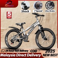 AENXRD 2025 NEW 20 inch Mountain bike Basikal Budak 7 speed sprot bike Dual disc brake cushioned bik