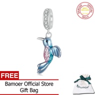 BAMOER 925จี้นกกระเต็นเงินสเตอร์ลิงน่ารักสำหรับผู้หญิงสร้อยข้อมือลูกปัดคริสตัลสร้อยคอ BSC1004เครื่อง