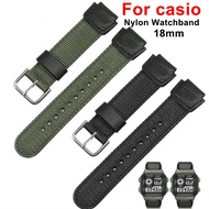Nylon Canvas Watch Strap for Casio G-SH0CK AE-1200WH/SGW-300/AQ-S810W 18mm Pin Buckle Wrist Band Bracelet Watch Accessories