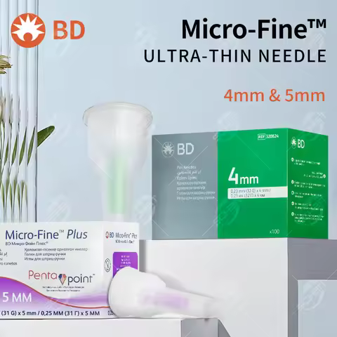 Disposable Insulin Pen Needles 4mm/5mm Pack of 14/100 Ultra-Fine Compatible with BD Novolin Byetta I
