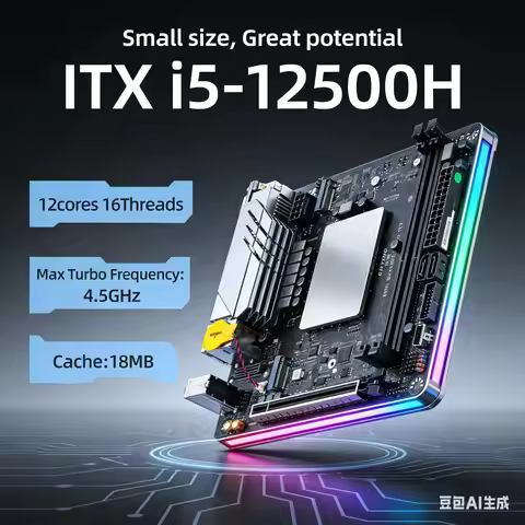 DIY Gaming computer ERYING M-ITX DIY Desktop Motherboard CPU RAM COMBO Kit i5 12500H i5-12500H 12C16