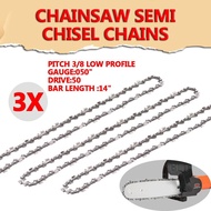 3Pcs Chainsaw Semi Chisel Chains 3/8LP 0.05 For Stihl MS170 MS171 MS180 MS181 Electric Saw Drive Lin