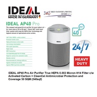 IDEAL AP40 Pro Air Purifier Coverage 50 SQM (540sqf) True HEPA 0.003 Micron H14 Filter c/w Activated