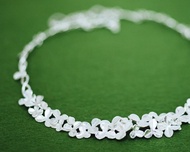 三葉草連衣裙項鍊 - 三葉和四葉草 - 可調節銀項鍊