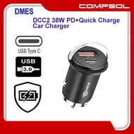 DMES DCC2 38W PD+Quick Charge Car Charger Black