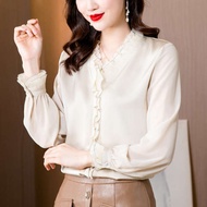 deped uniform tops for women elegant Chiffon Long Sleeve Autumn and Winter Shirt Top Women's New 202