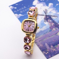 High-End Feeling Cube Sugar Color Diamond Ladies Watch Niche Wicker High-Value Quartz Watch Bracelet