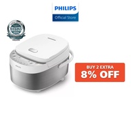 Philips 3000 Series Mini Rice Cooker 0.85L - HD3170/62, 8 menu, 30 min fast cook, Non-stick inner pot