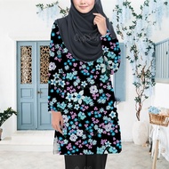 Baju Raya 2024 Viral Baju Lengan Panjang Perempuan Jersey Baju Muslimah Long Sleeve T Shirt Women Baju Jersey Muslimah Dress