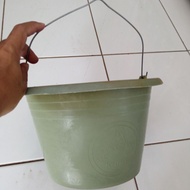 HIJAU Green Plastic Bucket | Shatterproof Cast Bucket | SMALL Building Bucket Size Diameter: 25cm He