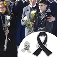 KICMALL Funeral Ribbon Badge Brooch, Melanoma Cancer Awareness Black Ribbon Pin, Sweet Breast Cancer