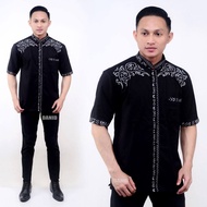 Baju Koko Bordir Batik Lengan Pendek Busana Muslim Modern