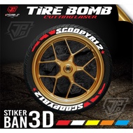 Tire Sticker Tire Font/ Tire Bomb/ 3D/ Scoopy R12 JP-9 Tire Sticker
