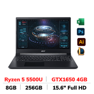 Laptop Acer Gaming Aspire 7 A715-42G-R4XX (Ryzen 5 5500U/8GB RAM/256GB/15.6"FHD/GTX1650 4GB/Win 11)