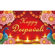 8x6ft Happy Deepavali Photography Background Happy Diwali Photo Booth Backdrop for Indian Festival of Lights Diwali Party Decor Deepavali Background Banner