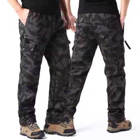 Big Size Men Tactical Cargo Pants Relaxed Fit American European Jogger Pants Casual Sports Hiking Ou