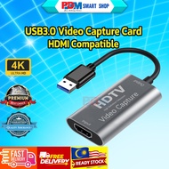 PDM USB3.0 Video Capture Card 60fps 4K HDMI Compatible Video Grabber for Macbook PS5 Game Camera Rec