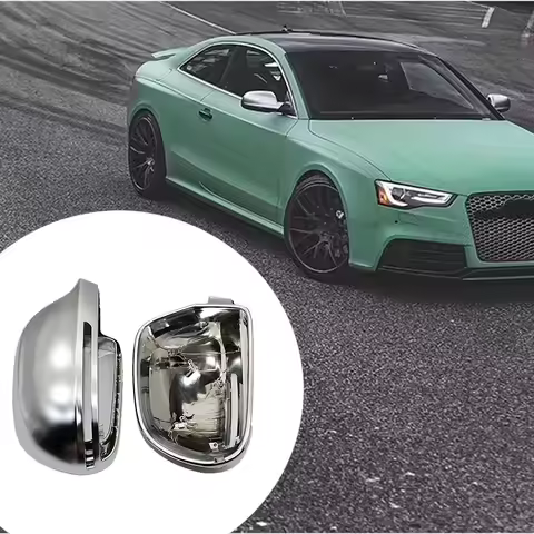 Door Mirror Cover Side Wing Mirror Cover Caps Fit For Audi A4 B8.5 A3 A5 B8 B6 A8 Q3 Matte Chrome Si