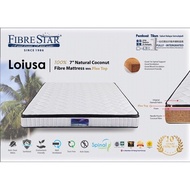 Fibre Star LOIUSA 7 inches 100% Natural Coconut Fibre Mattress with Plus Top High Density Foam床褥椰丝舒适型Tilam Bagus