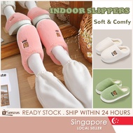 【SG SELLER】Comfortable Indoor Slippers Cute Fluffy Slippers Anti-Slip Bedroom Slippers