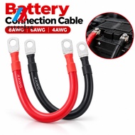 OUREAPH 1Pcs Battery Connection Cable, 4AWG 6AWG 8AWG Soft Silicone Battery Connection Wire,  Tinned