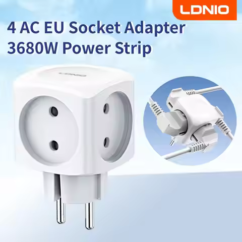 LDNIO Power Strip 4 EU AC Outlet 3680W High Voltage Power Adapter Cube Expandable No Cable EU Plug f