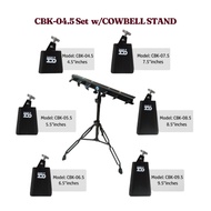 CBK 4.5" to 9.5" Cowbell Set – Complete Percussion Setup with Stand (Black Finish)