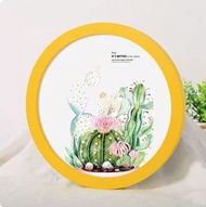 全城熱賣 - 圓形掛牆 相框 畫框【圓形-黃色（不含畫芯）】【16吋（可放直徑40.6cm）圓形】
