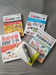 Spanish/ German / French / English with Learning Pen 西班牙語/德語/法語/英語學習點讀書套裝(連即用Live ABC 點讀筆)