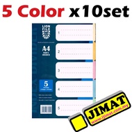 Paper A4 Color Lion Index Divider 5 Colour File Filing Separator 5colour (10sets each pack)