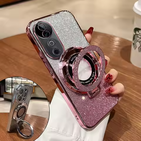 V40 Case With Ring Magnetic Bracket,Luxury Glitter Cover For VIVO V40 SE V30 V29 LITE V30E iQOO Neo9