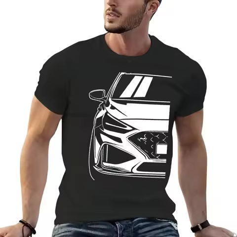 Car Illustration of a i30N i30 T-shirt sweat blanks heavy weight t shirts for men heavyweight fashio