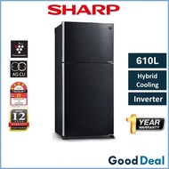 Sharp SJP601MFMK / SJP601MFMS 670L Inverter 2 Doors Refrigerator Peti Sejuk Fridge