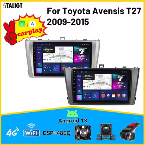 Carplay Multimedia Player Car Radio Android GPS Navigation Autoradio For Toyota Avensis T27 2009 201