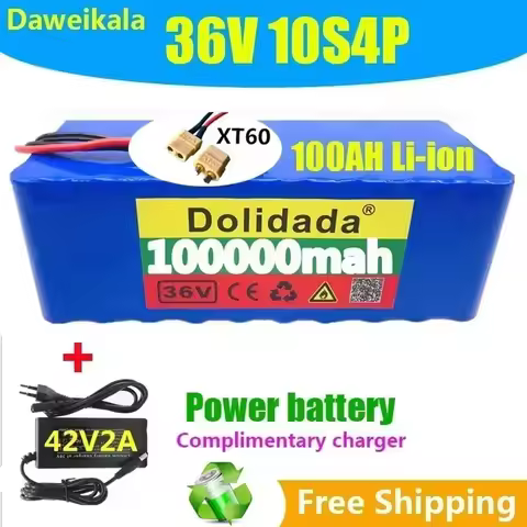 100% brand new 18650 36V10S4P1000000mAh battery pack 1000W high-power battery with BMS+42V2A charge