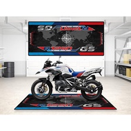 Parking Mat for R1250 GS Motorcycle Model, Display and Pit Mat, Washable Non-Slip Garage and Showroo